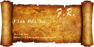 Flak Réka névjegykártya